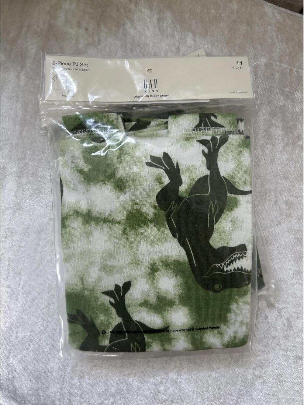SZ 14yrs 🌱ORGANIC🌱 Gap Kids  | Green  Dino PJ Set - +Loving Kindness Everyday - Picture 3 of 9